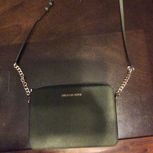 Michael Kors olive green cross body handbag